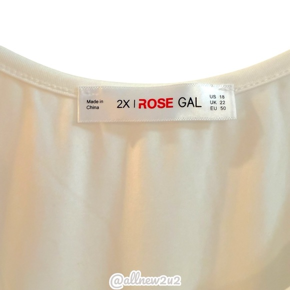 • New • Rose Gal Swim Cover Up Butterfly Sleeveless Top Asymmetric White 2X - Picture 9 of 13